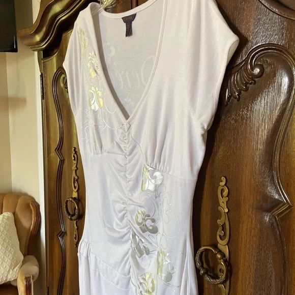Beautiful drop waist sheer white dress in size L - Picture 11 of 12